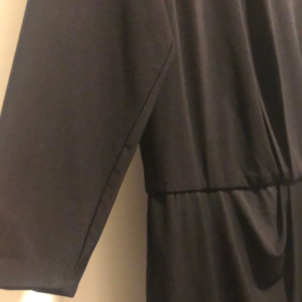 EUC [Trina Turk] Solid Black, 3/4 Sleeve, Knee-Length Draped Dress Womens Sz 6 - Picture 6 of 16